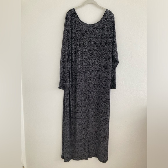 Modcloth Polka Dot Black and White Long Sleeve Dress Ditsy Stretch Pullover 4X - Picture 6 of 11